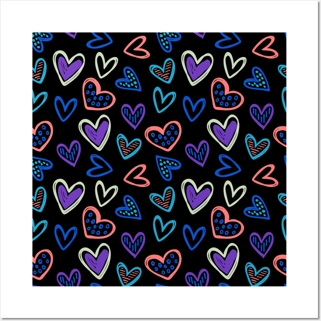 fluo hearts Wall Art by ChezALi